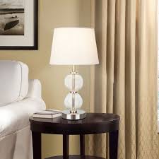Small Stacked Clear Glass Ball Table Lamp Base Nickel Threshold In 2020 Table Lamp Table Lamp Base Clear Glass Lamps