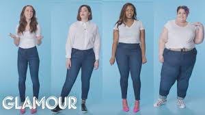 How much does a woman weigh at size 16? Women Sizes 0 Through 28 Try On The Same Jeans Glamour Youtube