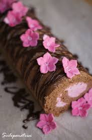 Cherry Blossom Chocolate Swiss Roll Cake Roll Swiss Roll Cakes Jelly Roll Cake