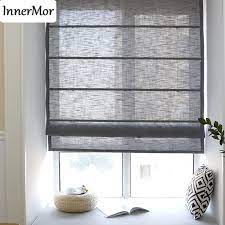 2020 yılında 2020 için modern living room curtains roman blinds, ev ve bahçe ve daha fazlası! Innermor Solid Gray Roman Curtains For Living Room Modern Simple Faux Linen Roman Blinds Curtains For Kitchen Bedroom Customized Curtains Aliexpress