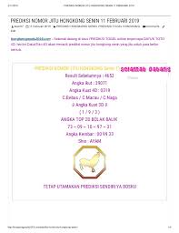 Maka sobat dapat langsung melihat hasil angka tarung yang sudah kita perhitungkan baig kalian semua. Prediksi Nomor Jitu Hongkong Senin 11 Februari 2019