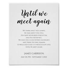 Until We Meet Again Celebration Of Life Poem Poster Zazzle Com Funeral Poems Poems About Life Celebration Of Life