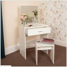 Add style to your room with beautiful dressing tables in a range of finishes and colours. Small White Dressing Table With Stool Mirror Drawer Desk Practical Seat Bedroom 5060356675142 Ebay
