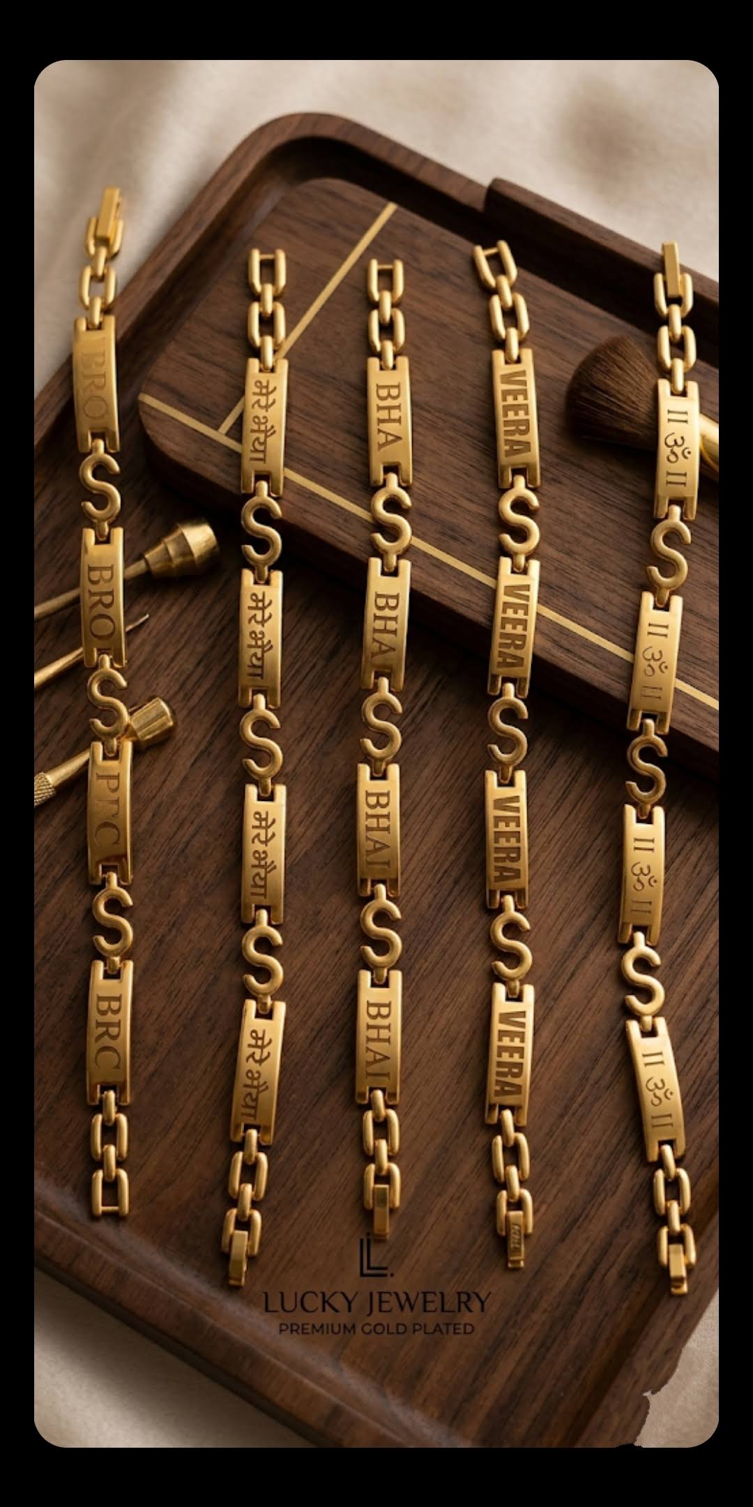 New B.A Diamond with Metal Men's Bracelet Rakhi product image