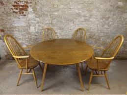 Original Ercol Dining Set Quaker Carver Chairs Circular Drop Leaf Elm Table Retro 1960s Item Vintage Condition Carver Chair Chair Chairs For Sale