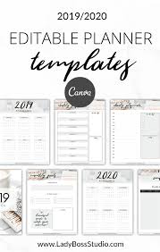 Nurtured Life Planner Templates Canva Lady Boss Studio Planner Template Life Planner Editable Planner