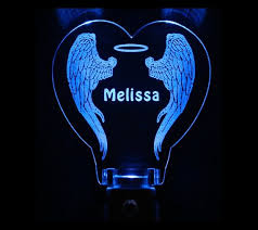 Personalized Guardian Angel Wing Night Light Night Light Nursery Night Light Sensor Night Lights