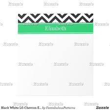 Black And White Zig Zag Pattern Name Black White Lg Chevron Emerald Name Monogram Notepad Zazzle Com Monogram Notepad Monogrammed Labels Note Pad