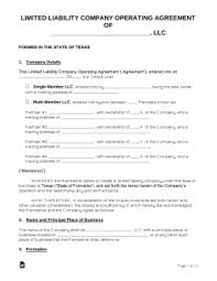 Assets of each series/cell are protected from judgments against the other if the series agreement does not, you will want to look to the company agreement and then the tboc. Free Texas Llc Operating Company Agreement Templates Word Pdf Eforms