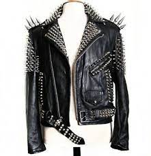 New Black Handmade Pure Leather Silver Studded Fashion Jacket For Men S Ebay Leather Jackets Women Studded Leather Jacket Leather Jacket