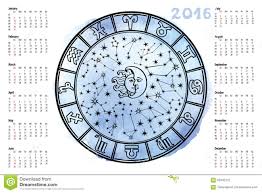 Zodiac Sign Horoscope Circle 2016 Year Stock Vector