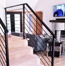 If you are running a diy project, you'll find it quite difficult to use such materials because of their weight. Matte Black Horizontal Rail For Interior Stairs Great Lakes Metal Fabrication