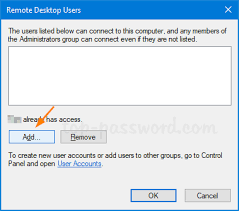 Remote desktop software, more accurately called remote access software or remote control software, let you remotely control one computer from another. Add User To Remote Desktop Users Group In Windows 10 Password Recovery