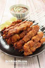 Sate Ayam Madura Chicken Satay With Peanut Sauce Recipe Sate Ayam Satay Peanut Sauce