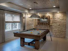 Kids Room Wonderful Game Room Ideas With Pool Table And Stone Wall Design Sala De Billar Mesa De Billar Billares