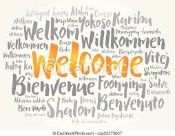 Welcome Word Cloud In Different Languages Conceptual Background Canstock