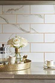 Gold Accents Gold Tiles Kitchen Gold Tile White Kitchen Backsplash
