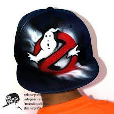 Ghostbusters Snapback Hat Aerographe Graffiti Chapeau Personnalise Peint Main Kids Baseball Cap Meilleur Person Painted Hats Airbrush Clothes Hand Painted Hats