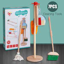 Plastic 6 slot mop and broom holder (65) model# mb01905. Buy Umtoy Wooden Kids Detachable Cleaning Tool Set Toys Sweeping Broom Mop Duster Dustpan Brush Hanging Stand Kid Sized 7 Pcs Room Cleaning Montessori Stem Skill Developmental Pretend Game Online In Germany B08kxwq7rc