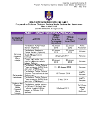 Berikut disajikan informasi untuk jadwal akademik genap 2018 2019 um. Calender Uitm