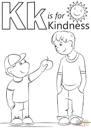 Letter K Is For Kindness Coloring Page Free Printable Coloring Pages Preschool Coloring Pages Alphabet Coloring Pages Letter A Coloring Pages