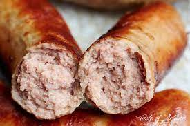 Bockwurst German Sausage Made From Ground Veal And Pork And Flavored With Salt White Pepper Paprik In 2021 Homemade Sausage Recipes German Sausage Bockwurst Recipe