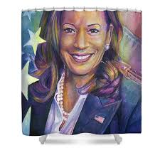 Vice President Kamala Harris Shower Curtain by Michael Volpicelli