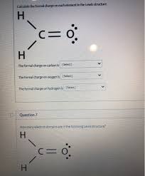 The difference between the atom's number of valence electrons and the number it owns is the formal charge. Calculate The Formal Charge On Each Element In The Chegg Com