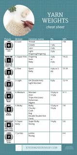 Yarn Weights Cheat Sheet Knitting Yarn Knitting Tutorial Knitting Techniques