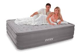Intex Ultra Plush Raised Air Mattress W Built In Electric Pump Queen 66957e Air Bed Air Mattress Camping Air Mattress