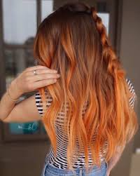 85 Marvelous Orange Hair Style For Cute Women Page 10 Of 22 In 2020 Orange Ombre Hair Hair Color Orange Light Brown Hair