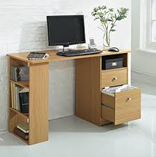 Same day delivery 7 days a week £3.95, or fast store collection. Tesco New Isaac Computer Desk With 4 Shelves And 2 Drawers Oak Effect Amazon Co Uk Home Kitchen