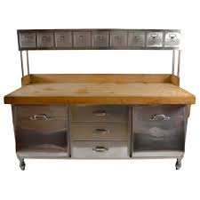 Industrial Stainless Steel And Wood Kitchen Work Station Prep Table Kitchen Work Tables Kitchen Prep Table Kitchen Cabinets For Sale