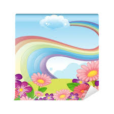 My first every print i've done a couple more since. Flowers At The Hilltop And A Rainbow In The Sky Wall Mural Pixers We Live To Change