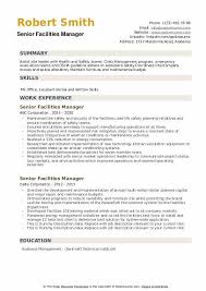 Managing job descriptions in a department. Senior Facilities Manager Resume Samples Qwikresume