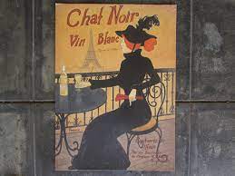 Rare O Rousseau Art Chat Noir Vin Blanc Chat Noir Vin Blanc Etsy In 2021 Chat Noir Noir Wrought Iron Railing