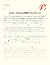 As level global perspectives paper 3 presentation. Global Perspectives Individual Report Essay Example 637 Words Gradesfixer