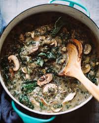 Creamy French Lentils With Mushrooms And Kale By Thefirstmess Recipe Serves 3 4 Cup French Green Lentils Gesunde Vegetarische Rezepte Hauptspeise Rezepte