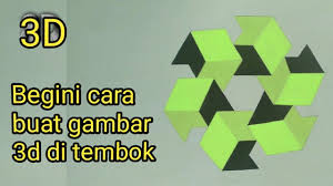  Tutorial Gambar 3d Di Tembok Gambar 3d Pola Cat Dinding Pembuatan Pola
