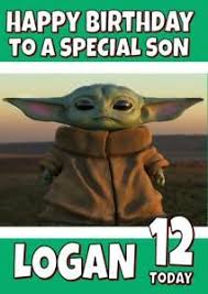 Baby Yoda Star Wars Personalised Birthday Card Any Name Age Relation Ebay