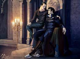 Vampire King Daemon and his fledgling/lover Julian from Ever Dark. Painted  by Mathia Arkoniel of dA fame. (To read the … | Vampire romances, Male  vampire, Vampire