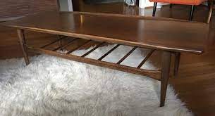 Retro end table bassett furniture leo jiranek design walnut mid century modern w/ladder rung tier *shipping not included. Mid Century Modern Bassett Artisan Coffee Table In Walnut Epoch