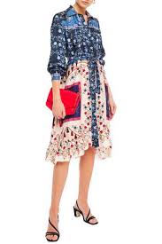 Choose from 2600+ flower pattern graphic resources and download in the form of png, eps, ai or psd. Sandro Flynn Tie Front Floral Print Silk Twill Dress In Navy Modesens