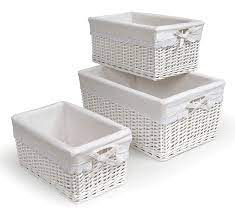 We did not find results for: Set Of 3 White Wicker Storage Baskets Tropical Lining Nested Organizer Boxes