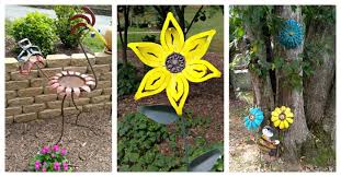 And you are recycling, because this is repurposed garden decor made from old bottle caps. Creative Metal Yard Art The Gardening Cook