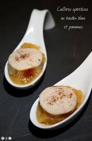Cuilleres Aperitives Au Boudin Blanc Et Pommes Amandine Cooking Aperitif Recette Repas Noel