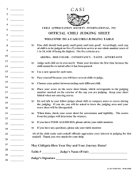 A bbq cook off judging sheet template is a type of document that creates a copy of itself when you open it. Casi Official Chili Judging Sheet Casi