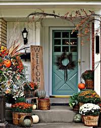 30 Cozy Thanksgiving Front Door Decor Ideas Fall Decorations Porch Front Porch Decorating Fall Decor