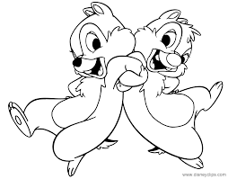 Chip and dale (also spelled chip 'n' dale or chip an' dale) are a duo of cartoon characters created in 1943 by the walt disney company. Chip And Dale Coloring Pages 2 Disneyclips Com