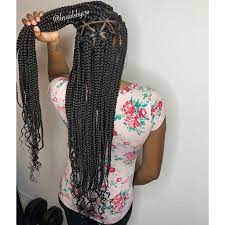 Curls And Triangles Cute Box Braids Triangle Box Braids Braided Hairstyles For Black Women